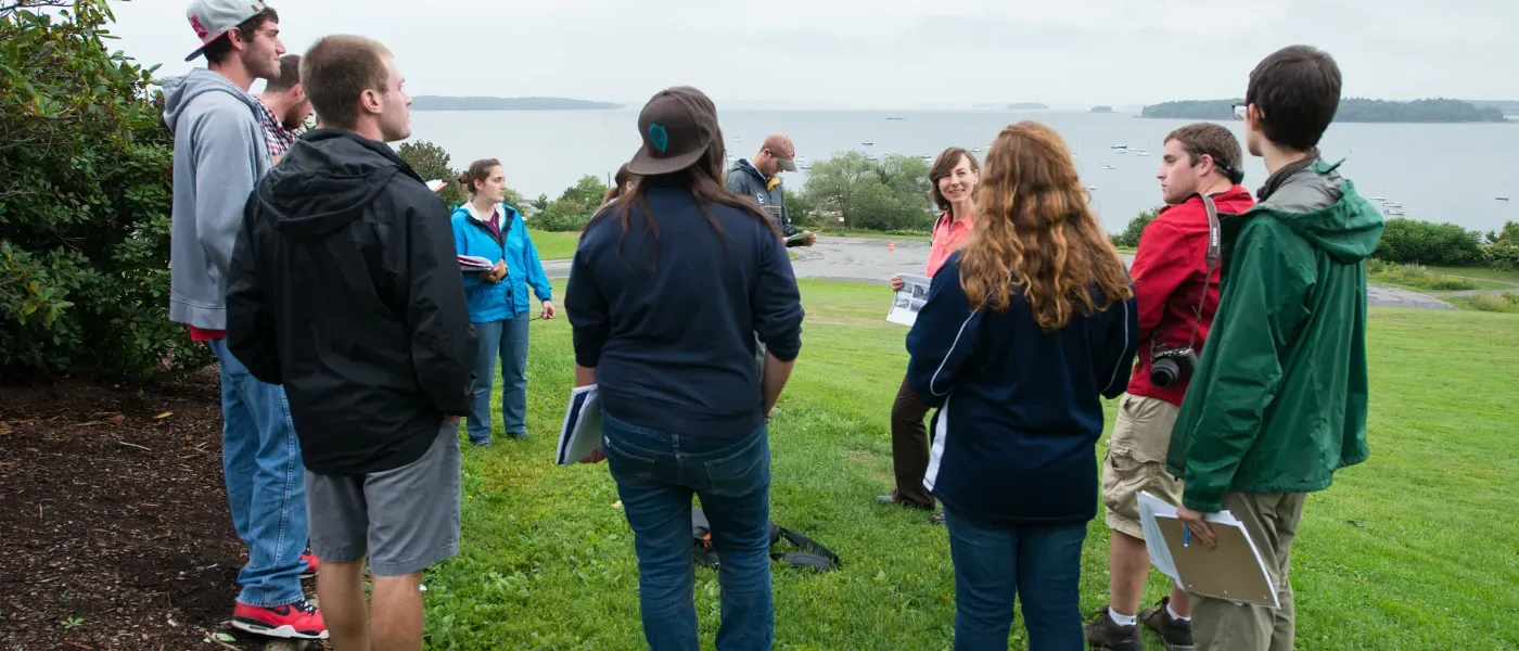 U N E students at Portland's Eastern Promenade 